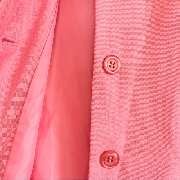 Oleg Cassini Salmon Pink Long Blazer Upper Buttons Workwear Professional Coat 14 - Picture 9 of 10